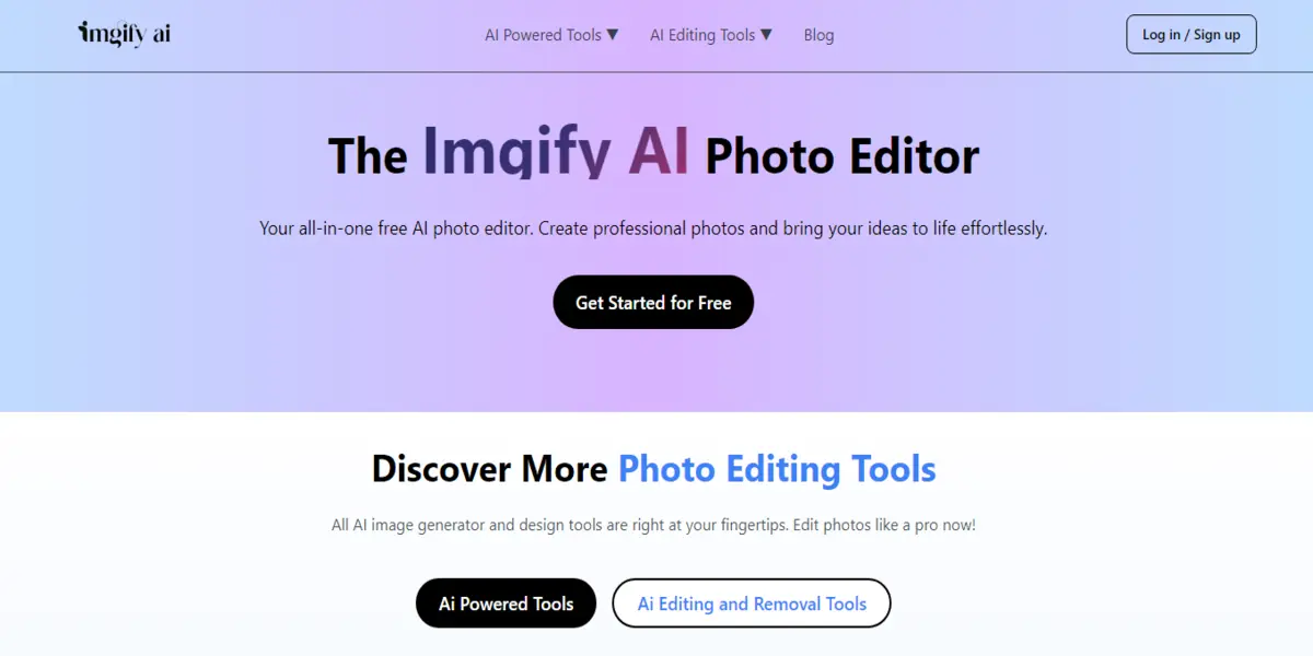 The Imgify AI Photo Editor